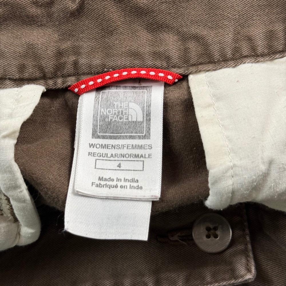 The North Face Womens Brown Cotton Chino Shorts Size 4 Regular Hiking Outdoor - Picture 3 of 6